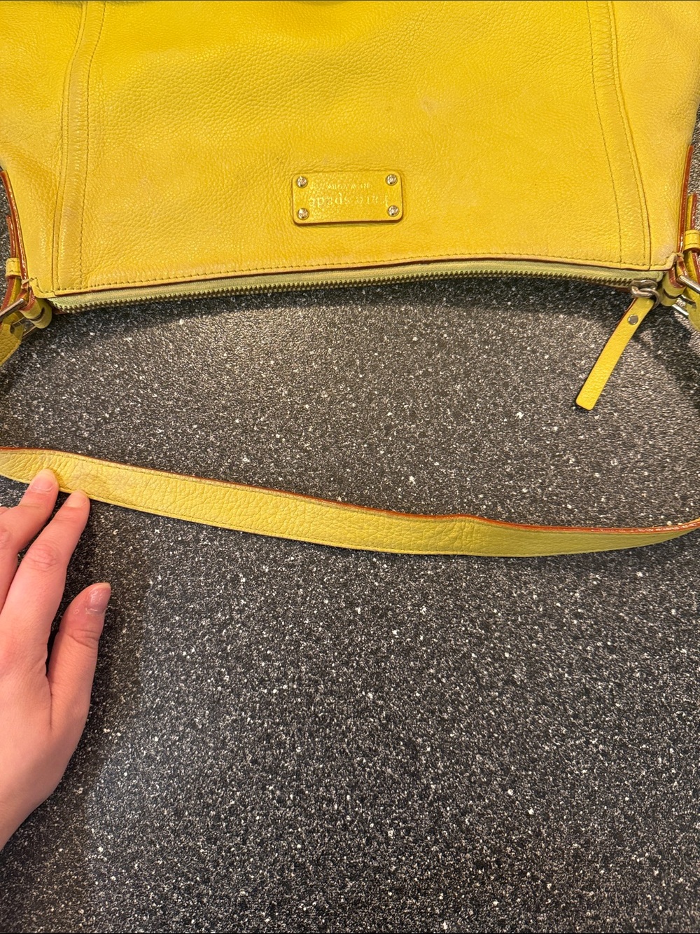 kate spade vibrant Yellow Pebbled Leather Shoulder Bag - Picture 12 of 12